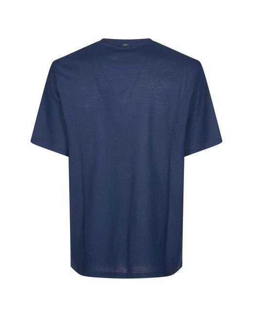 Herno Tops ,Blauw ,T-Shirt Crepe in het Blue voor heren