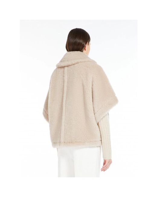 Max Mara Boxy Cape in het Natural