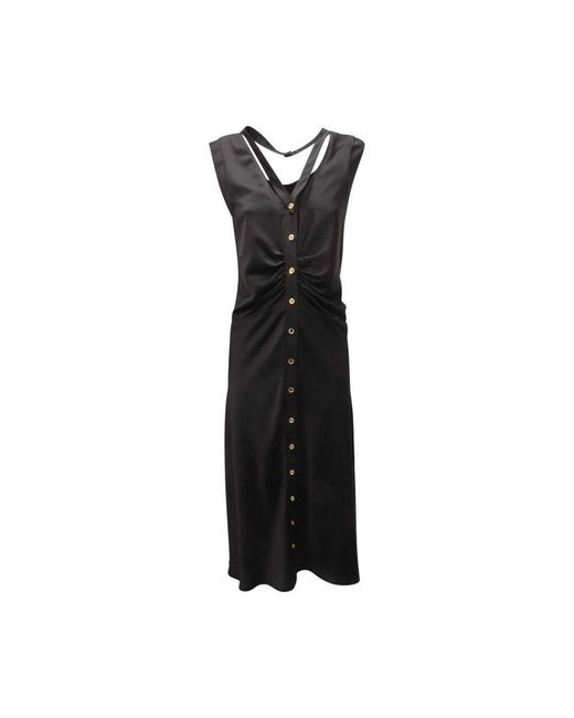 Pinko Black Satin Kleid Acheloo Schwarz