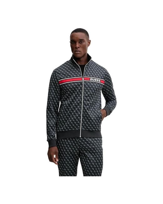 Guess Korbin Full-Zip Sweatshirt in het Black voor heren