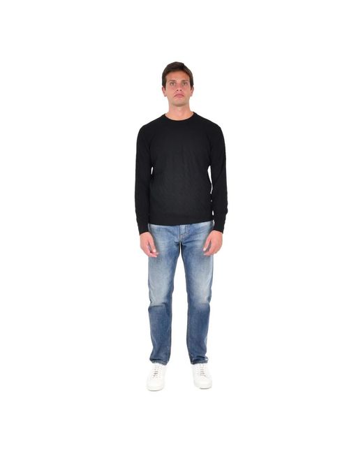 Low Brand Black Round-Neck Knitwear for men