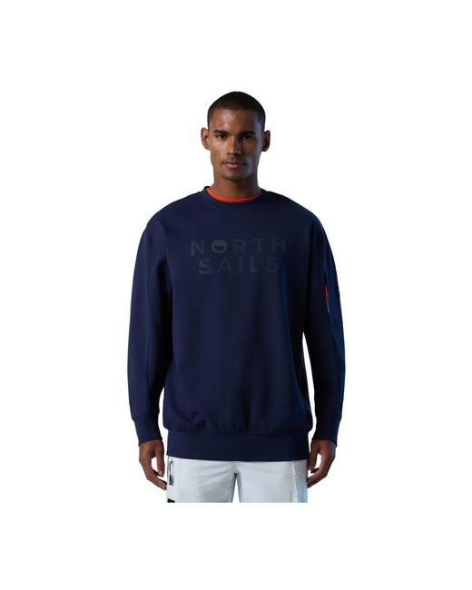 North Sails Reflecterende Crewneck Sweatshirt Tech Blauw in het Blue voor heren