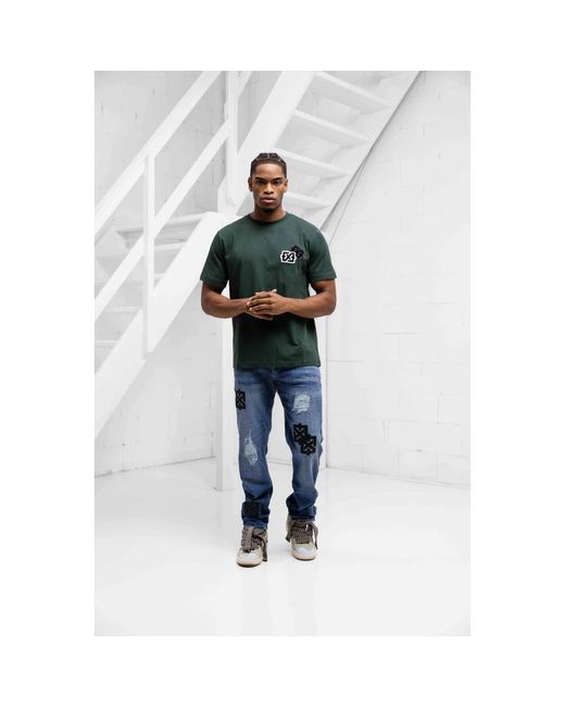 Xplct Studios Blaue patch jeans in Blue für Herren