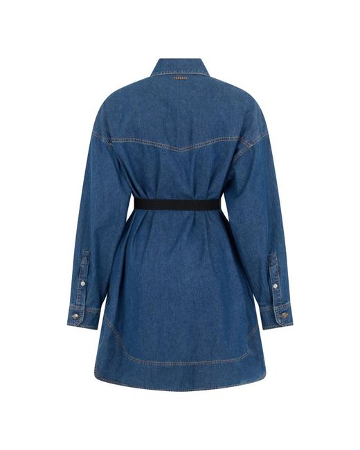 Versace Blue Shirt Dresses