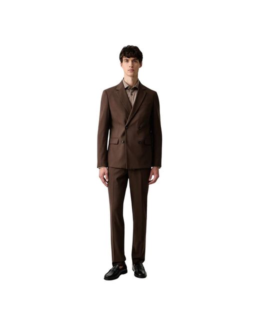 Double Breasted Suits Lindbergh de hombre de color Brown