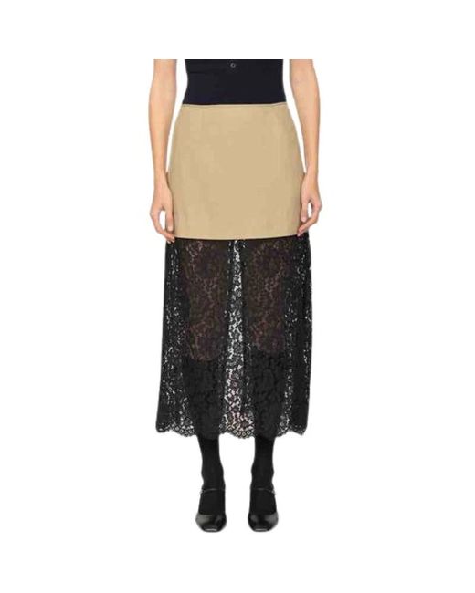 Sea Black Steingewaschener Chino Rock Mit Spitze