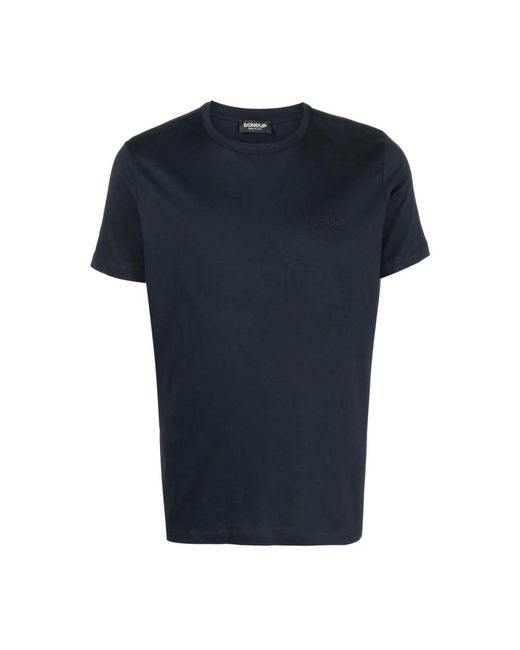 Dondup Tops ,Blauw ,Katoen Regular-Fit T-Shirt Met Ronde Hals in het Blue voor heren