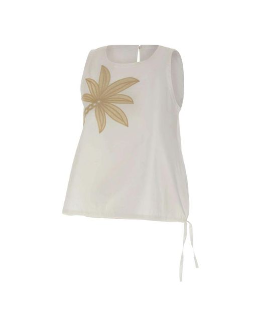 Kaos White Sleeveless Tops