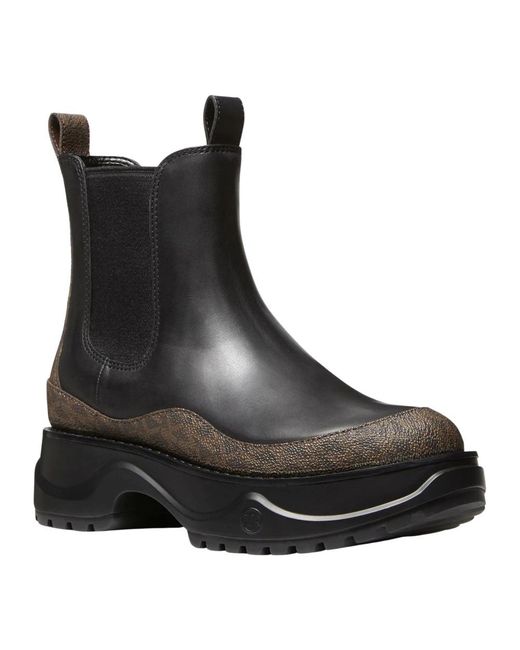 Michael Kors Black Dupree Leather Chelsea Boots