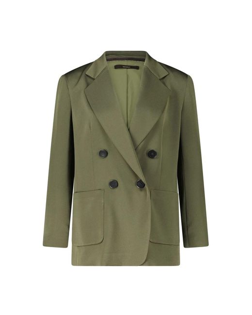 Elegante blazer lungo a doppiopetto di Windsor. in Green