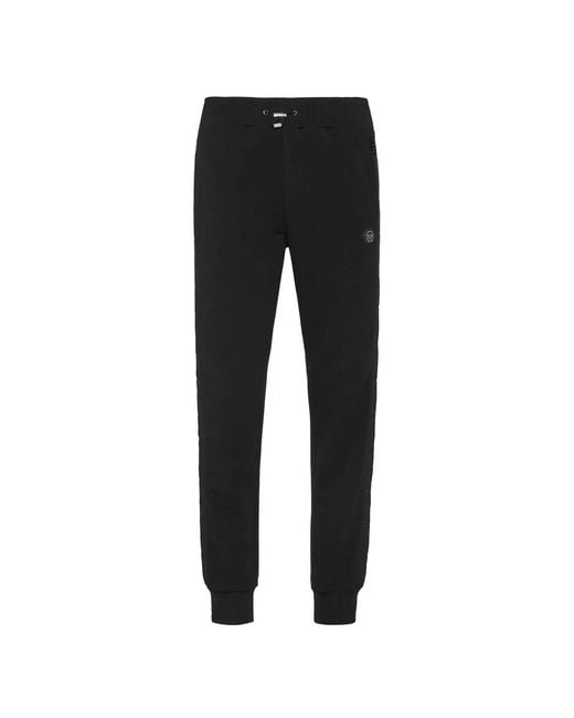 Philipp Plein Broeken ,Zwart ,Katoen Gewatteerde Joggingbroek in het Black voor heren