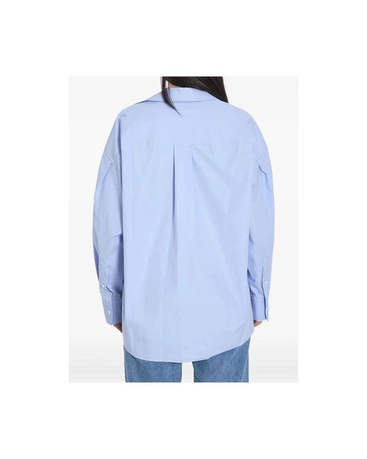 Alexander Wang Blue Hellblaues hemd mit besticktem logo