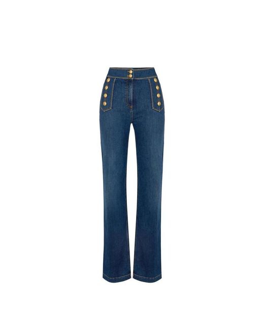 Elisabetta Franchi Blue Flared Jeans
