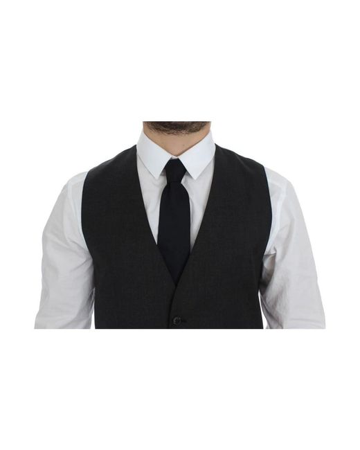 Dolce & Gabbana Black Waistcoats for men