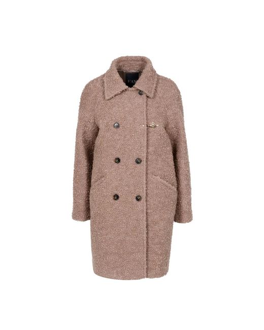 Double-Breasted Coats Fay de color Brown