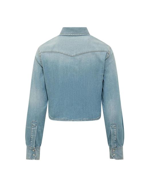 DSquared² Overhemden ,Blauw ,Katoen Mini Western Shirt in het Blue