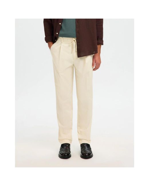 SELECTED Natural Slim-Fit Trousers for men