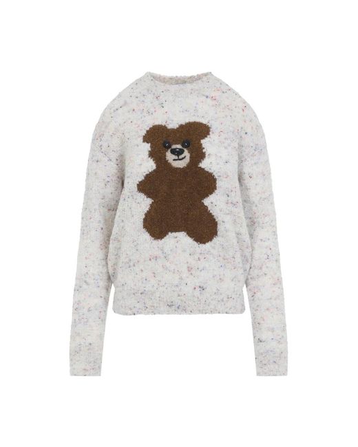 Moschino White Round-Neck Knitwear