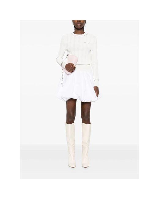 McQueen White Round-Neck Knitwear