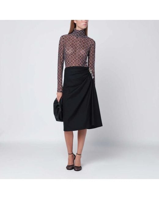 Dries Van Noten Black Midi Skirts