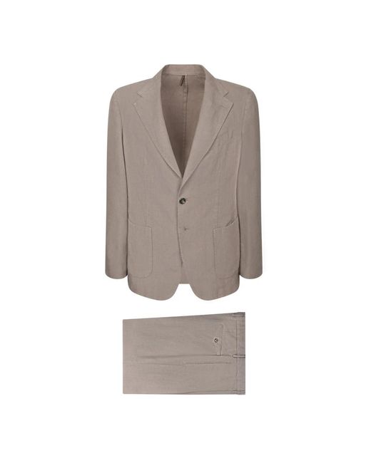 Dell'Oglio Brown Single Breasted Suits for men