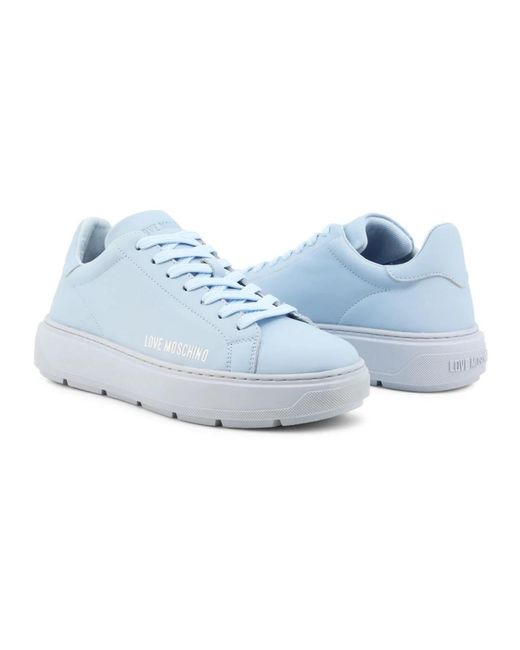 Love Moschino Blue Leder sneakers