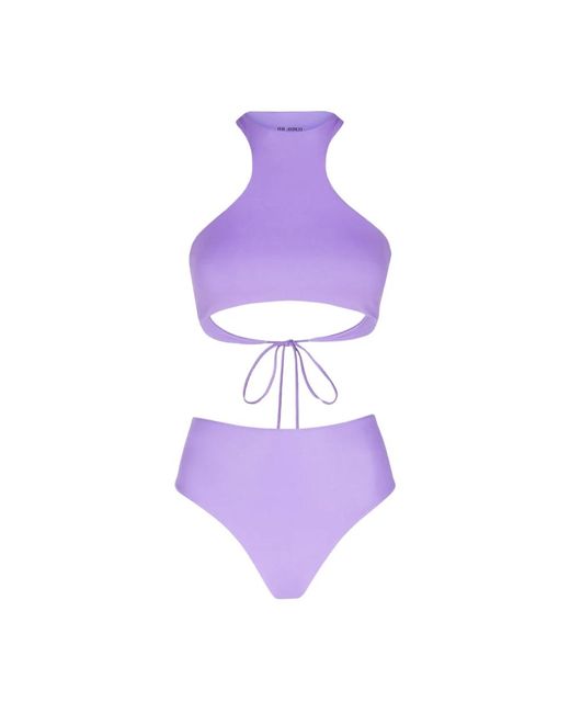 Bikini con escote americano The Attico de color Purple