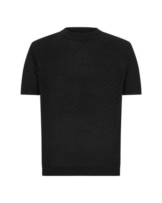 Emporio Armani Black Round-Neck Knitwear for men