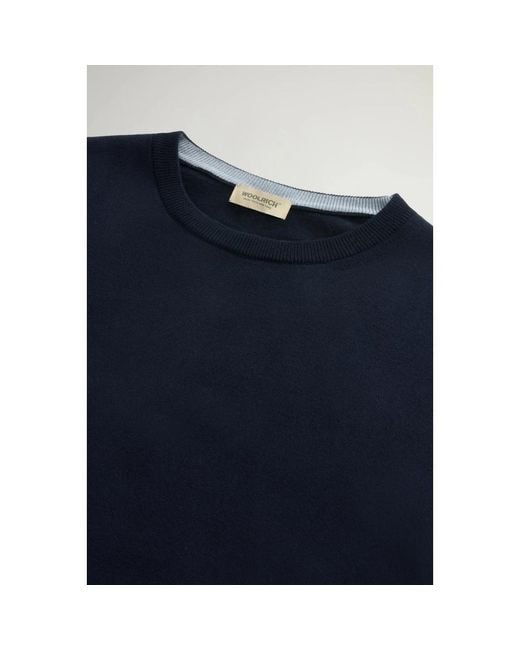 Woolrich Blue Round-Neck Knitwear for men