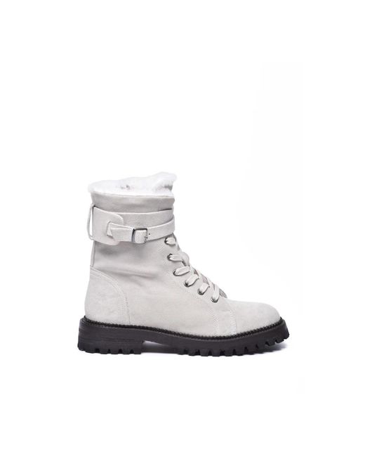 Eleventy White Winter Boots