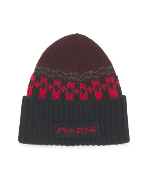Marni Accessoires ,Rood ,Beanies in het Red voor heren