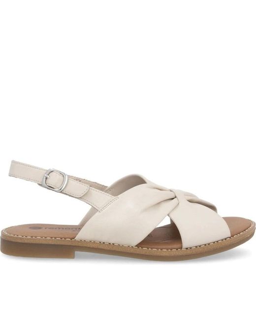 Remonte Schoenen ,Denim Casual Open Sandalen in het Natural