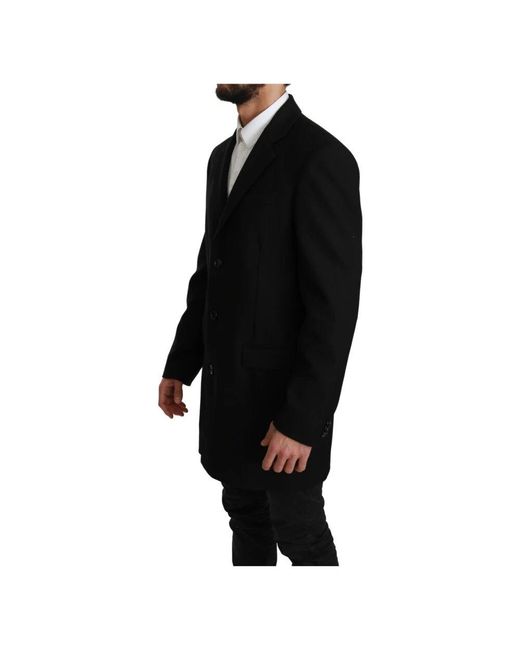 Single-Breasted Coats Dolce & Gabbana de hombre de color Black