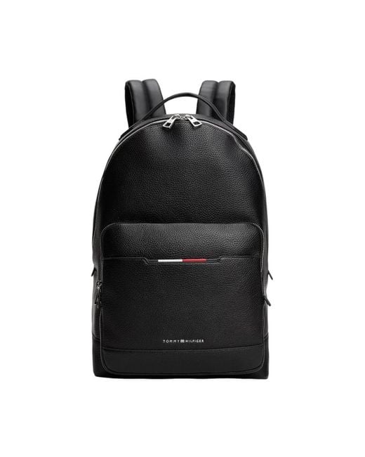 Tommy Hilfiger Herren Schwarzer Rucksack Mit Reißverschlusstaschen in Black für Herren