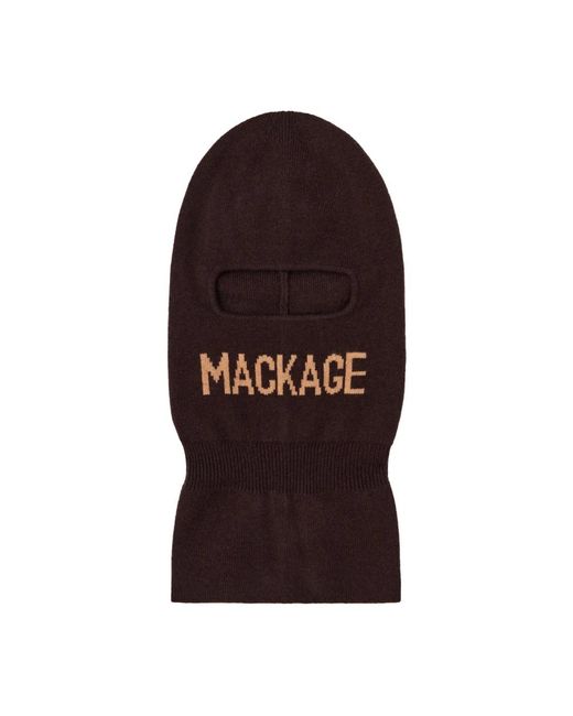 Mackage Accessoires ,Bruin ,Wol Logo Balaclava Skimasker in het Brown voor heren