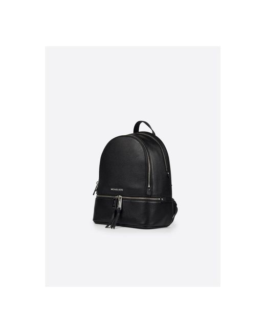 Michael Kors Black Mk Rhea Medium Leather Backpack