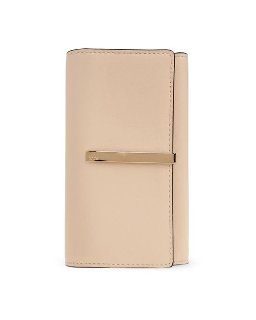 Tod's Accessoires ,Leer Dbm Trifold Wallet in het Natural