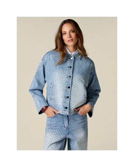 Denim Jackets Oltre de color Blue