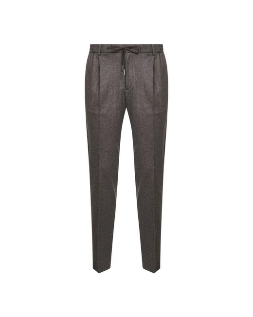 Tagliatore Gray Slim-Fit Trousers for men