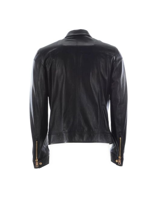 Dolce & Gabbana Gray Leather Jackets for men