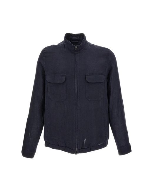 Herno Blue Bomber Jackets for men