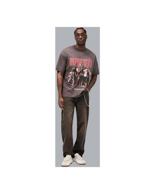 Represent Gray Straight Jeans for men