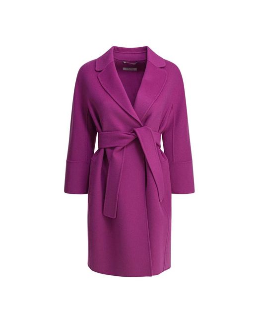 Max Mara Purple Belted Coats