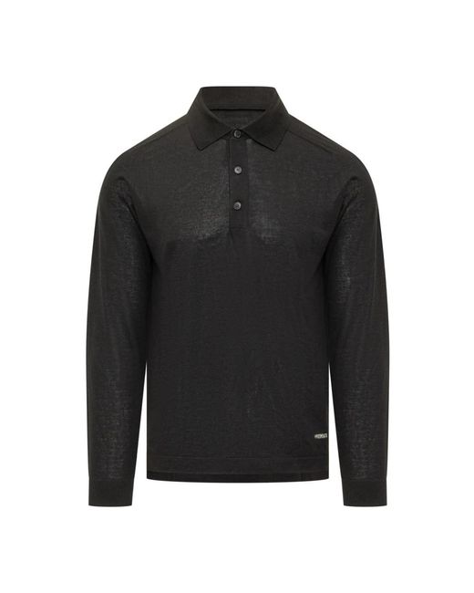 Premiata Tops ,Zwart ,Wol Pmg 20 Long Sleeve Polo in het Black voor heren