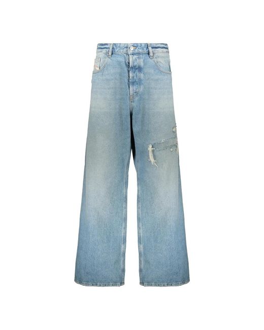 DIESEL Blue Wide Jeans for men