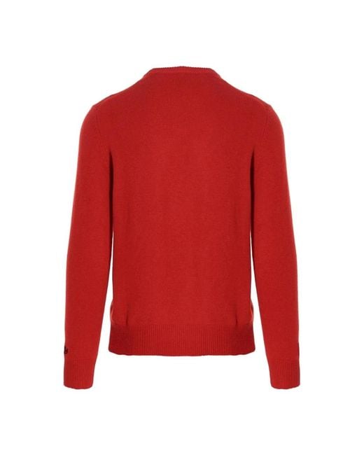Mc2 Saint Barth Red Round-Neck Knitwear for men