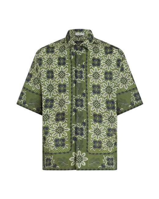 Etro Green Short Sleeve Shirts for men