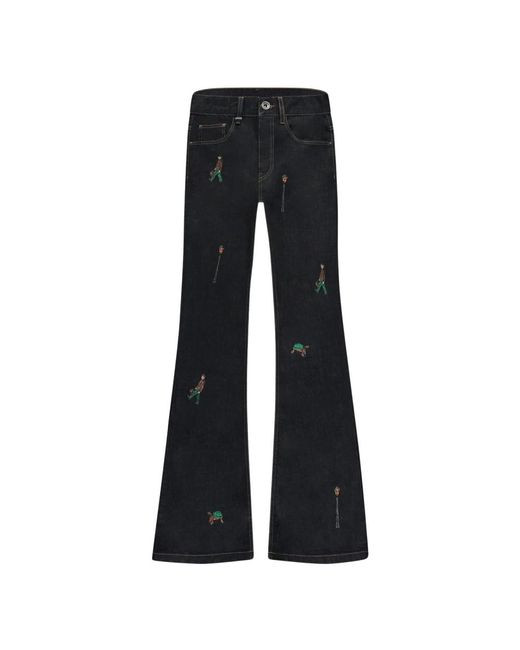 flâneur Wide Jeans in het Black voor heren