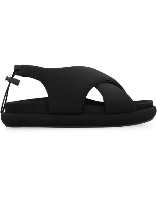 Gia Borghini Black Flat Sandals
