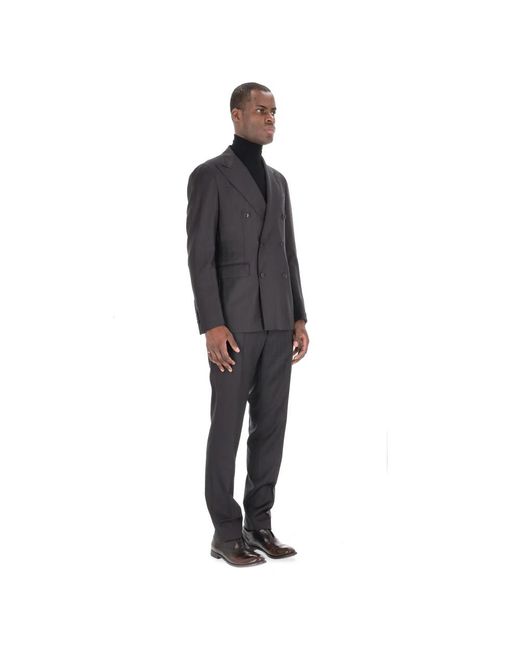 Tagliatore Black Double Breasted Suits for men